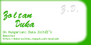 zoltan duka business card